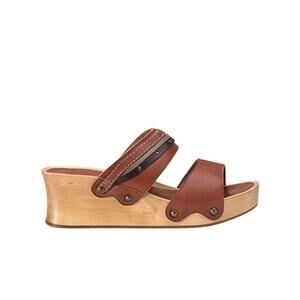 Olukai 9.5 Kamola Leather Wedge Sandals
